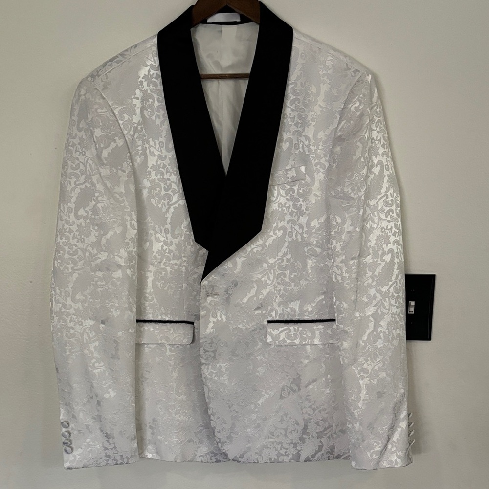 Elegant White and Black Men's Blazer/tuxedo